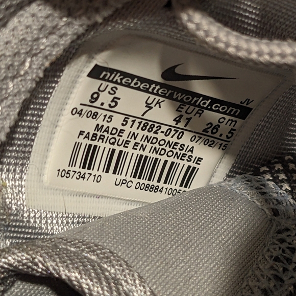Nike Roshe One Anthracit Metallic Gold Wolf Grey Running Training Sneakers S 9.5 - Picture 9 of 9